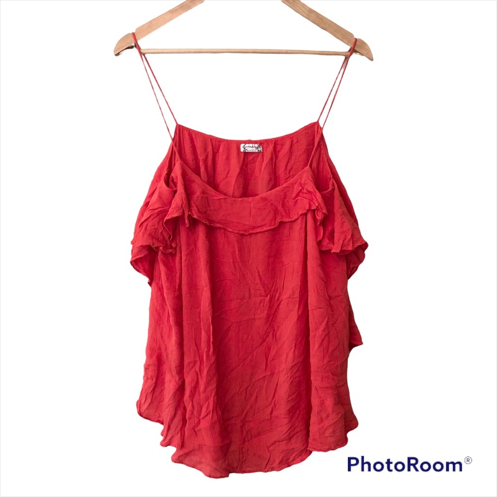 Intimately Free People Flowy Loose Spaghetti Strap Tank Top Orange/Coral color S